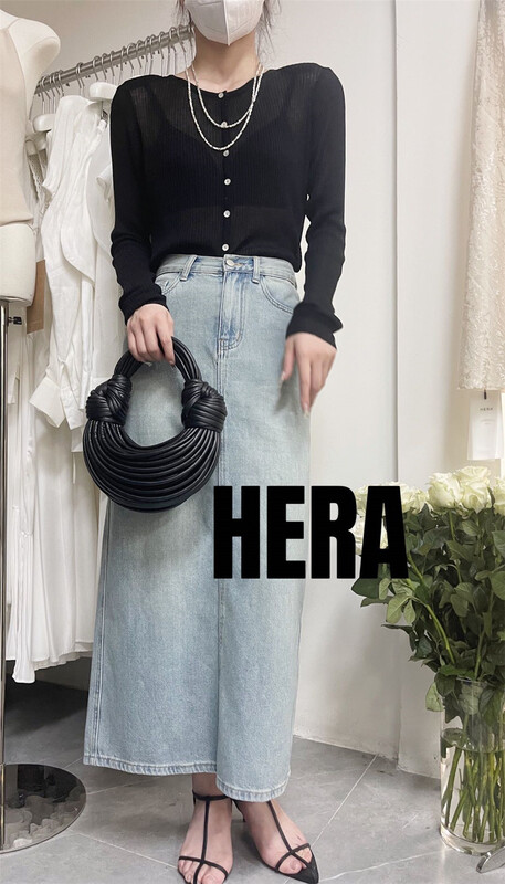 [Hera] clean comfortable round neck knitted cardigan m2056\l