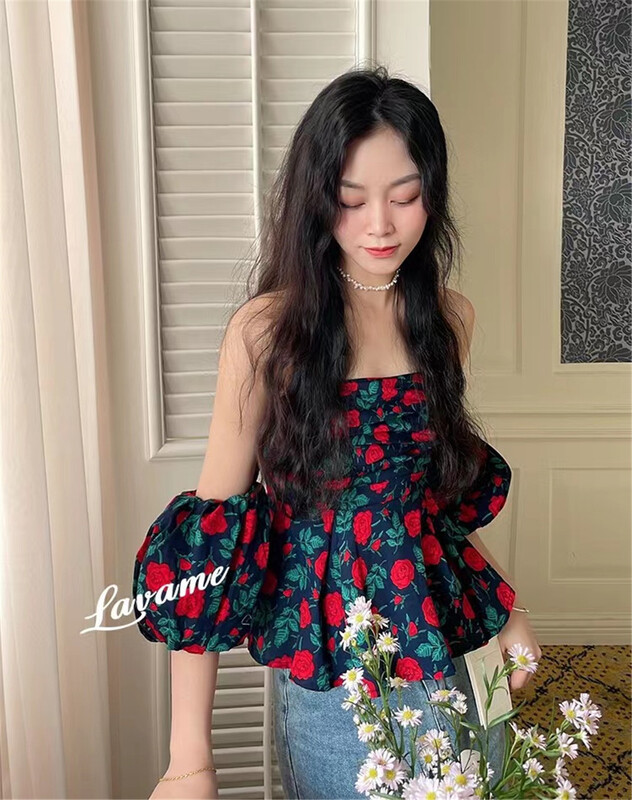 [Julia] one shoulder fashion slim shirt ys1-1025\pcz