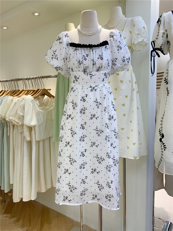 [Lulu grace] floral crimped short sleeve dress 6500\zjy