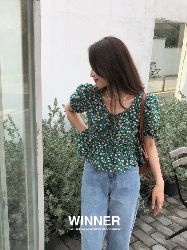 [winner] sweet broken flower waist shirt (only selling shirts) 9050\ll