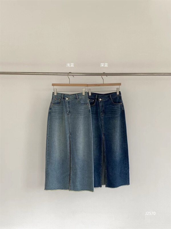 [simnice] Korean split medium length clear color denim skirt 2570 \zxx