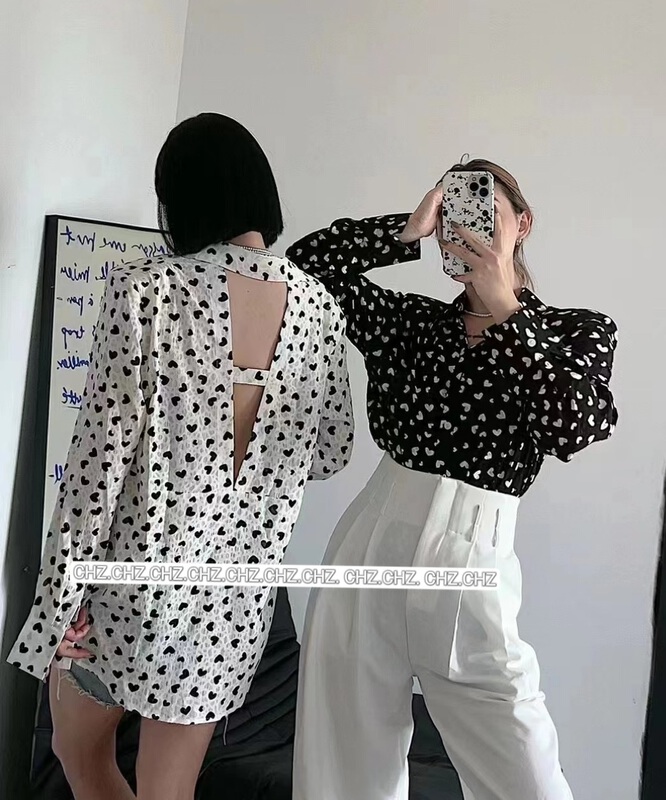 [c.h.z] leisure simple love backless shoulder pad sunscreen shirt 90978\wtt