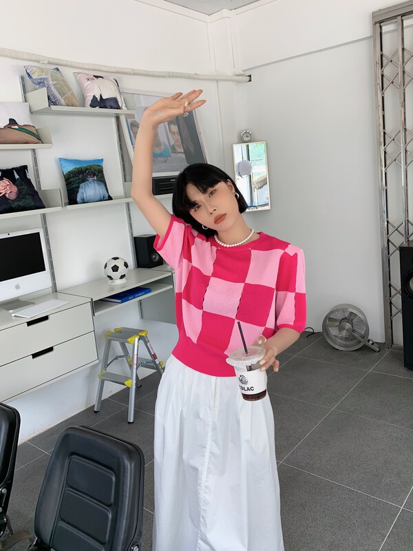 [Tutu] check fashion Japanese sweater 52205\lsl