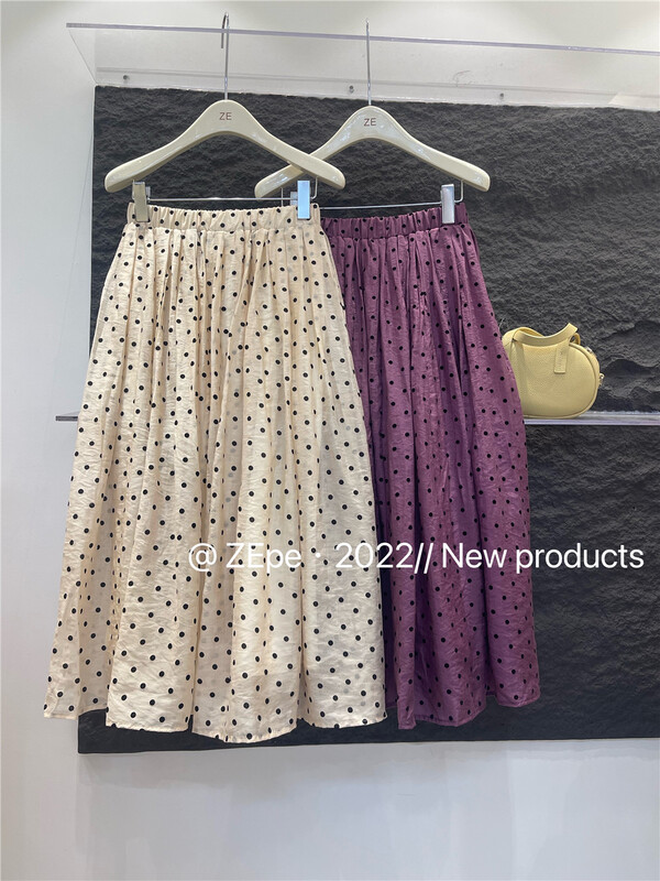 [Ze] pleated lady polka dot skirt 8556\ll