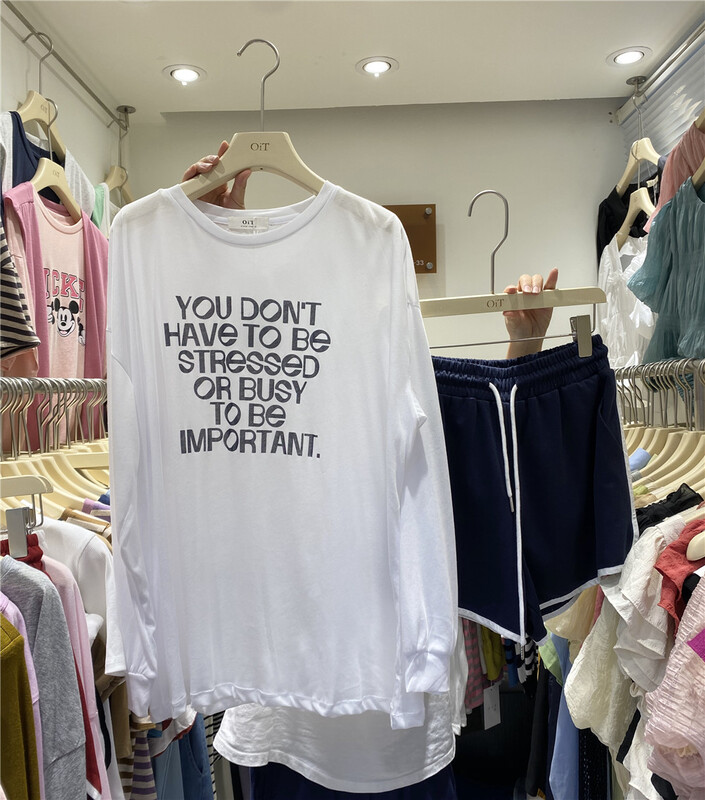 [OIT] loose letter printed sunscreen shirt + versatile casual Shorts Set 9200\hbx