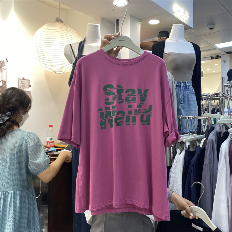 [Zr] loose letter printed short sleeve T-shirt 3706\xyy