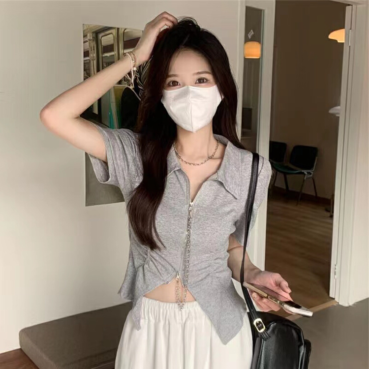 [top] fashionable Spice Girl slim fit and versatile shirt 8037\zjy
