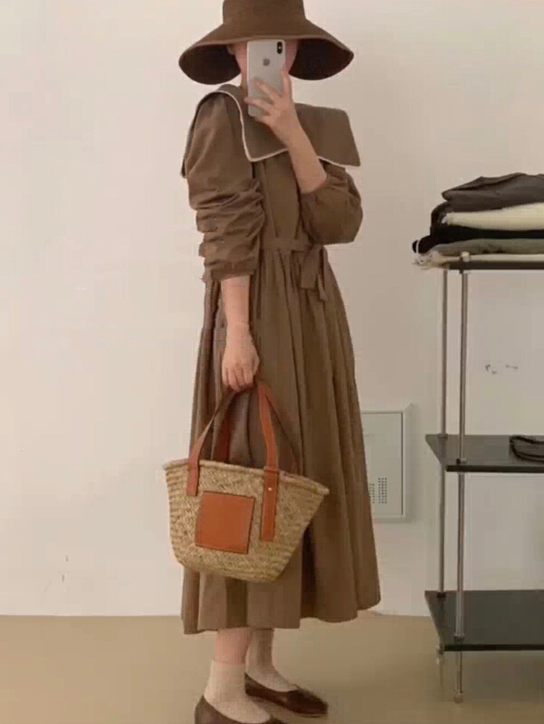 New year in early spring! [tototellme] Korean simple and versatile dress (without waist rope) ys1-20249\hbx