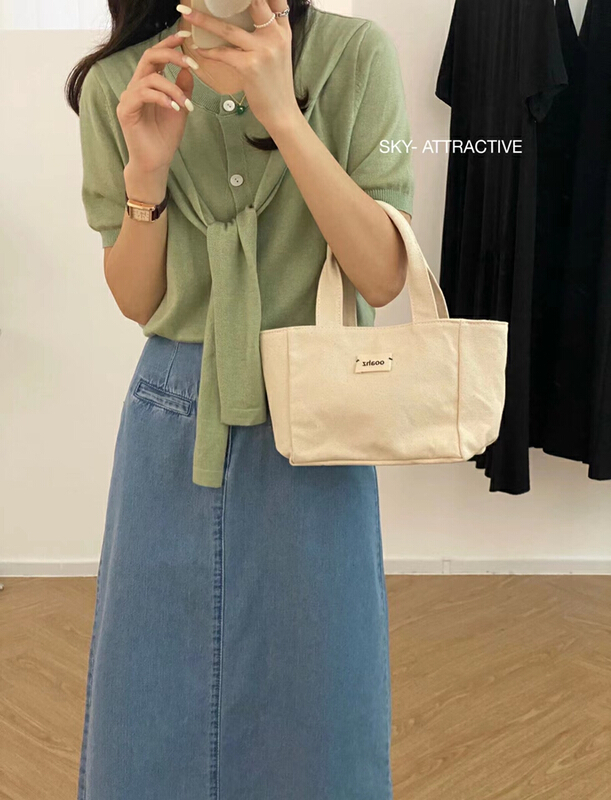 In early summer! [sky] simple and versatile fake two piece knitted cardigan 3662\hbx
