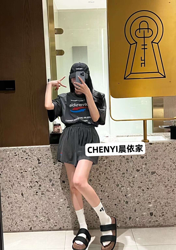 [Chenyi] printed comfortable t-shirt + casual versatile Shorts Set e1011\xyy