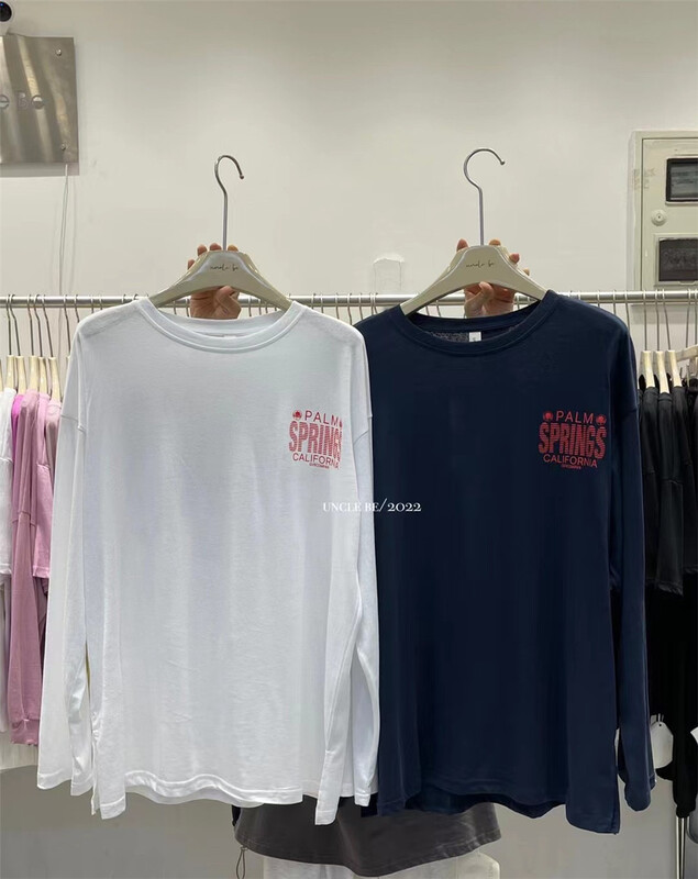 [UNC be] Korean loose Print Long Sleeve T-shirt 3100\xyy