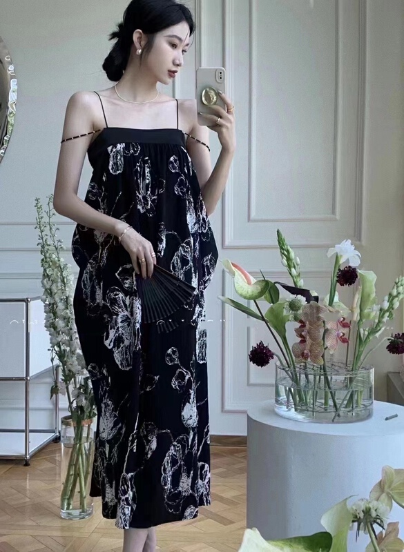 [Han C family] fashion middle and long suspender dress (with detachable chain) 6422\pcz