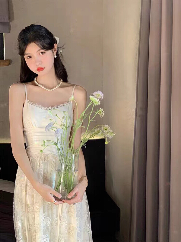 [are studio] design sense Vintage Lace patchwork backless dress 81323\zxx