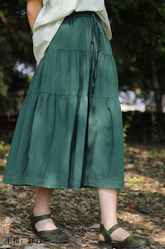 Original price 77.83! [original of three plain clothes] literary and artistic retro lace lace skirt 26227\xyj