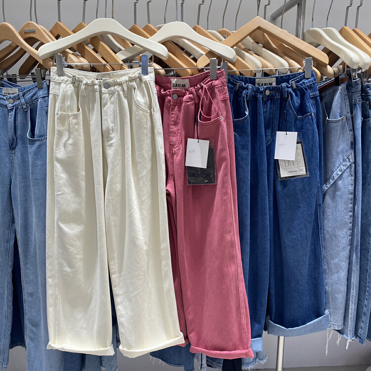 [by flow] comfortable wide leg versatile jeans w725\y
