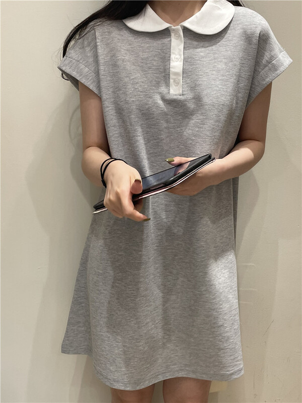 [sugar offices] Korean casual contrast collar dress 1201\hbx