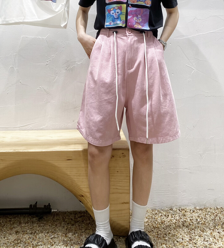 [ycnana] high waist large drawstring casual shorts (with waist rope) 98168\lsw
