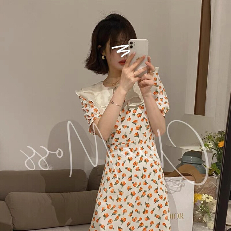[Huaxi] fashion floral mid length dress 9161\pcz