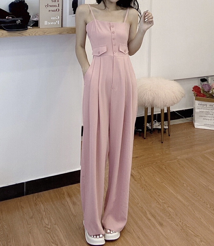 [JH] net red wide leg suspender skinny Jumpsuit (only selling Jumpsuit) 41917\pcz