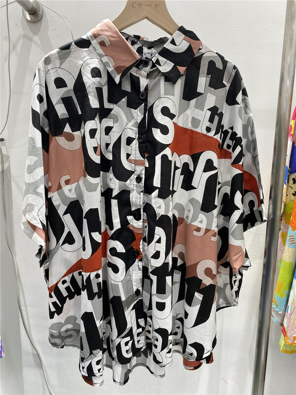 New in early summer! [size] Korean font art department pattern foreign style shirt 3921-22\lsw