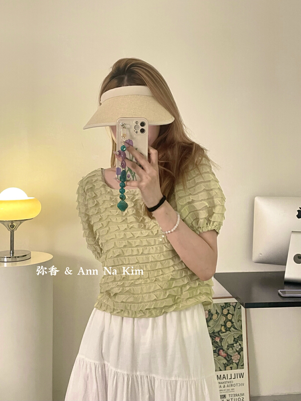 [Mi Xiang] open back lace up design shirt mx5507\hjy