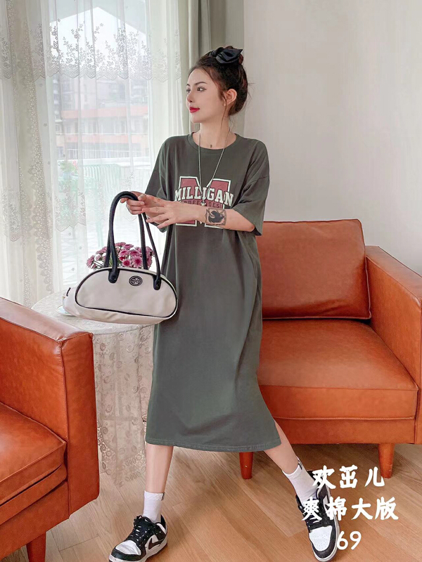 [Huan Zhuoer] graphic printing comfortable loose dress 69\ll