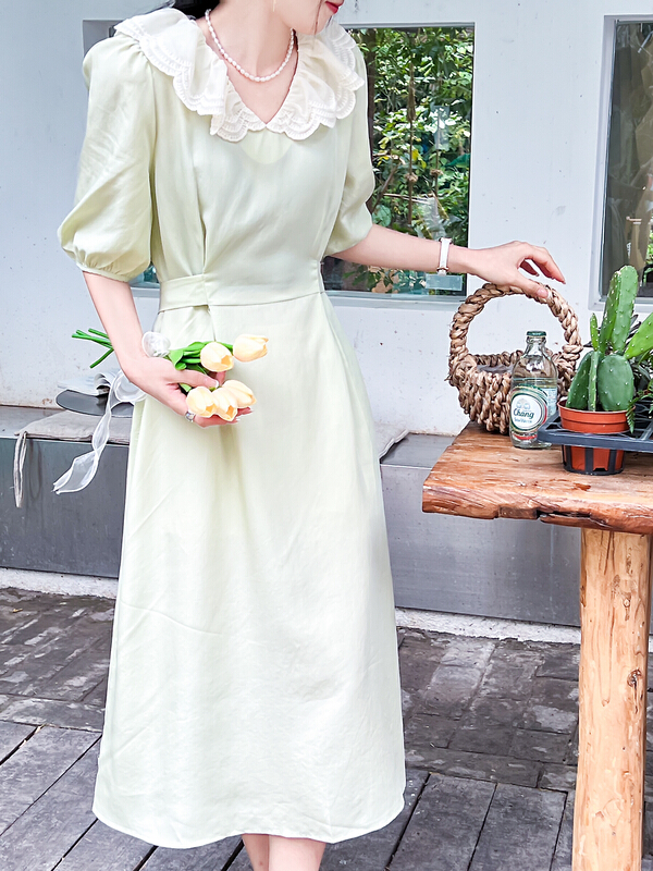 [rong'er family] waist band Ruffle Dress 92202-1\hjy