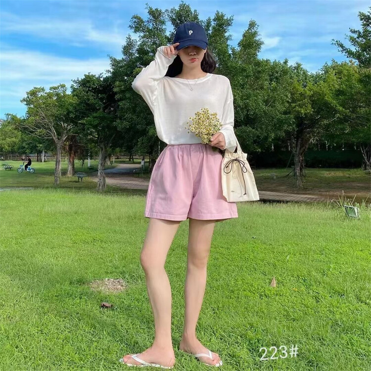 In early summer! [Shangpin Wanqian] versatile basic high waist casual shorts ys1-223\hjy