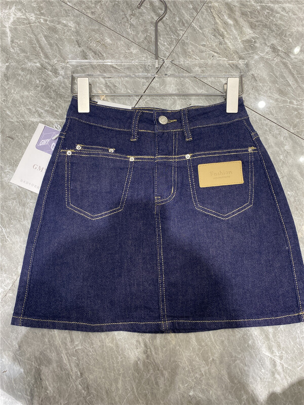 [Gu Muyu] Korean versatile A-line denim skirt 9036\zjy