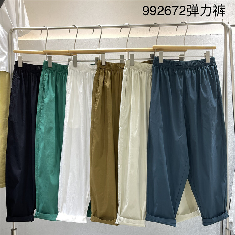[twenty printed wood] elastic waist comfortable versatile casual pants 992672\l