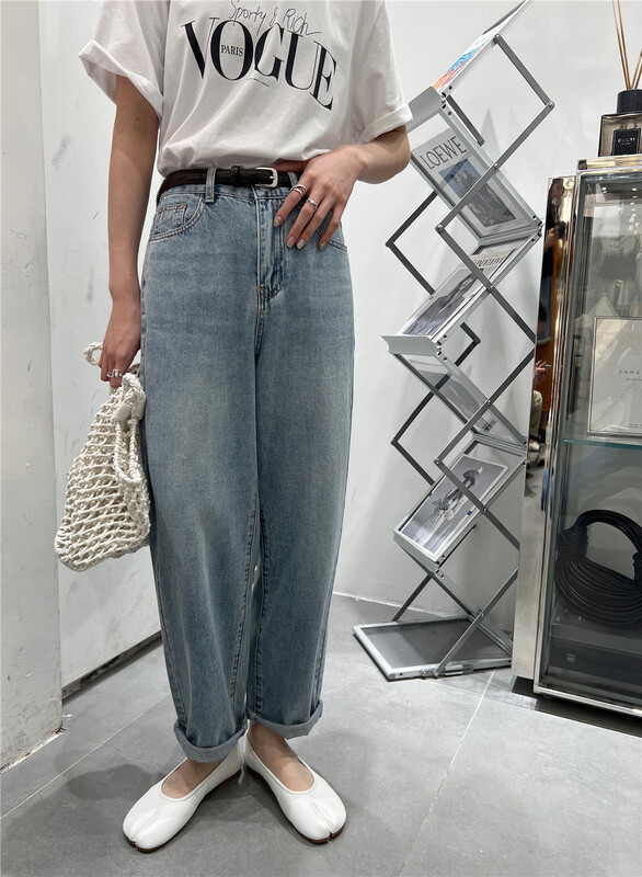 [t-platform] Korean casual Harlan versatile jeans (with belt) 8583\cqw
