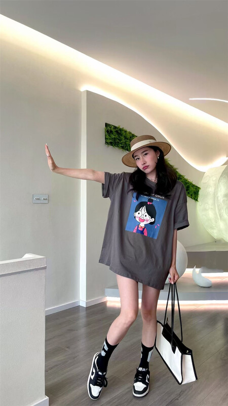[cc+] graphic print comfortable short sleeve T-shirt 6523\l