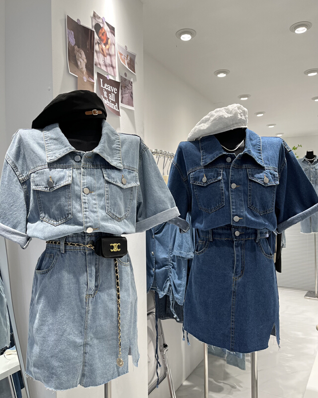 [Dandan] fashion waist closing simple denim skirt (excluding matching) 9526\lsw