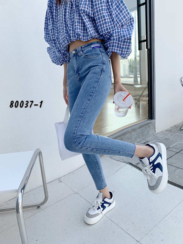 New year in early spring! [Mina] fashion elastic patch jeans 80037-1\lsw