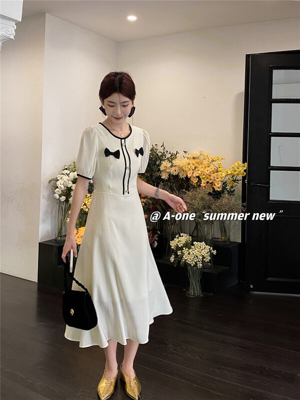 Live 58! [A-One] elegant round neck dress 22196\hjy