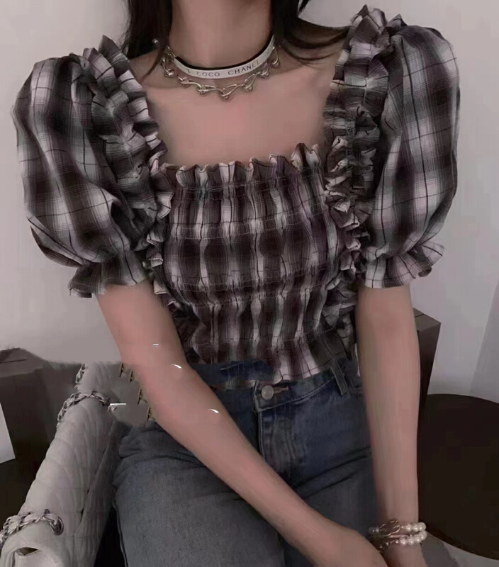 [lidada] French retro bubble sleeve waist shirt 2377\hbx