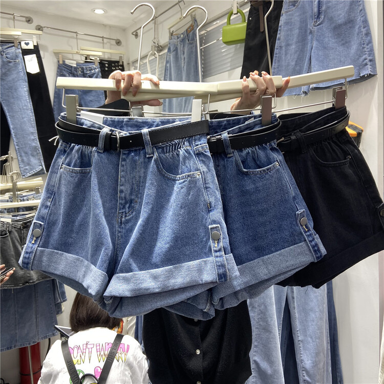 New year in early spring! [x2 square] Vintage Western style thin denim shorts (with belt) ys1-233\l