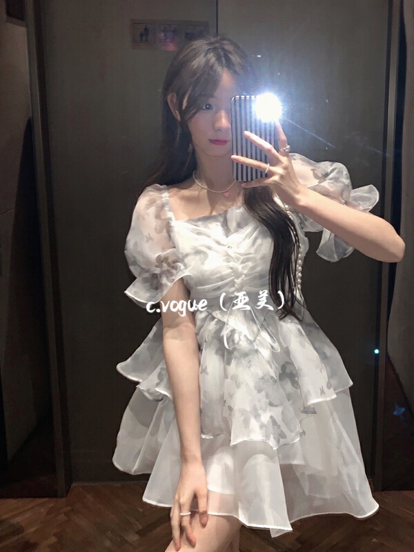 [c.vogue] gentle design feeling ink halo dress 3855\pcz