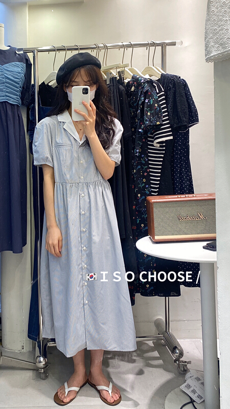 [ISO Korean] Korean breasted loose waist dress 66151\hjy