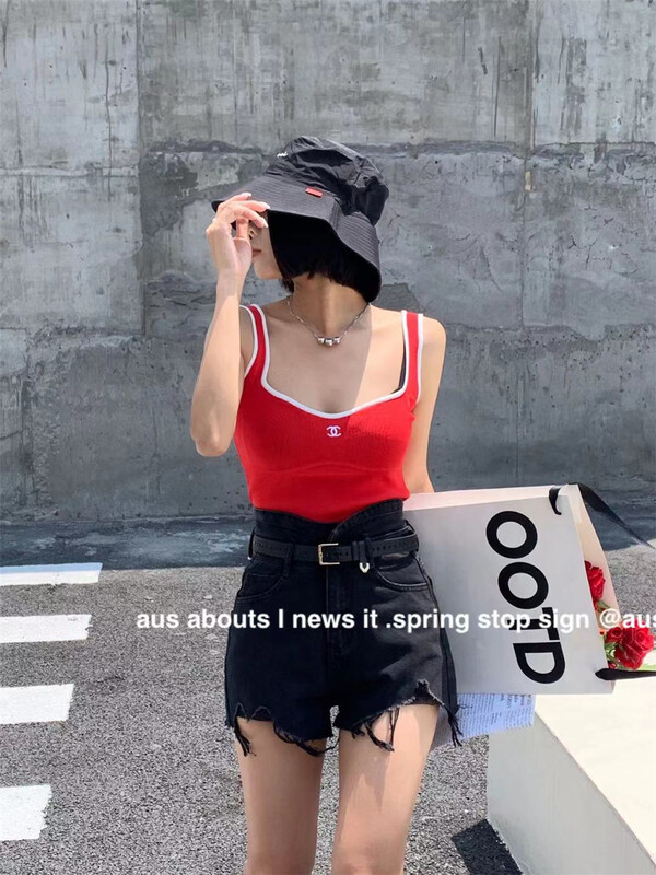 【 aus 】 high waist simple slim fashion denim shorts (with belt) 6888\lsw