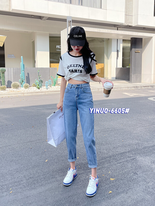 New year in early spring! [Yinuo Yinuo jeans] elastic versatile hip covering thin Harlan jeans ys1-6605\zsy