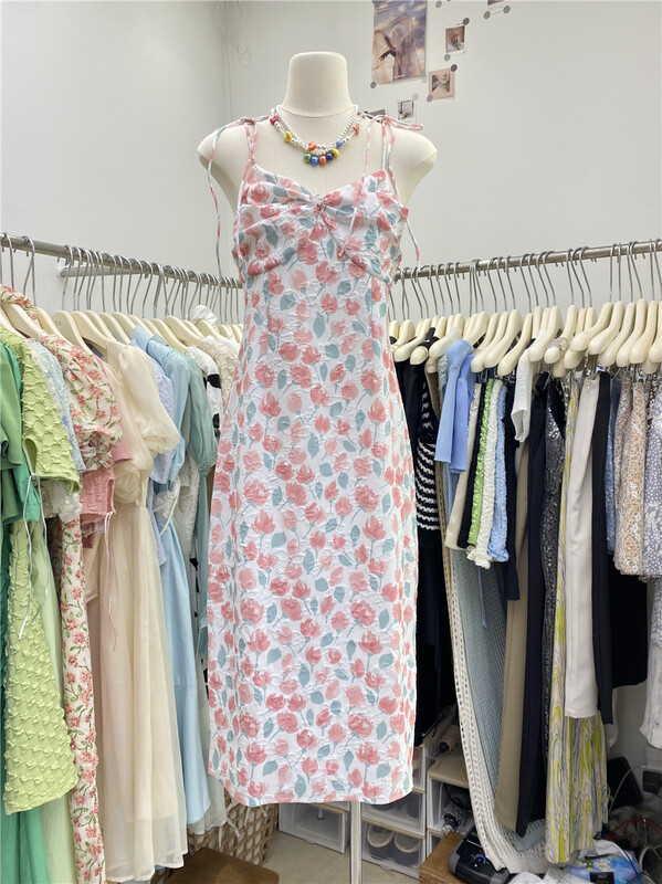 [y.x] little woman holiday Style Floral suspender dress 2286\hjy