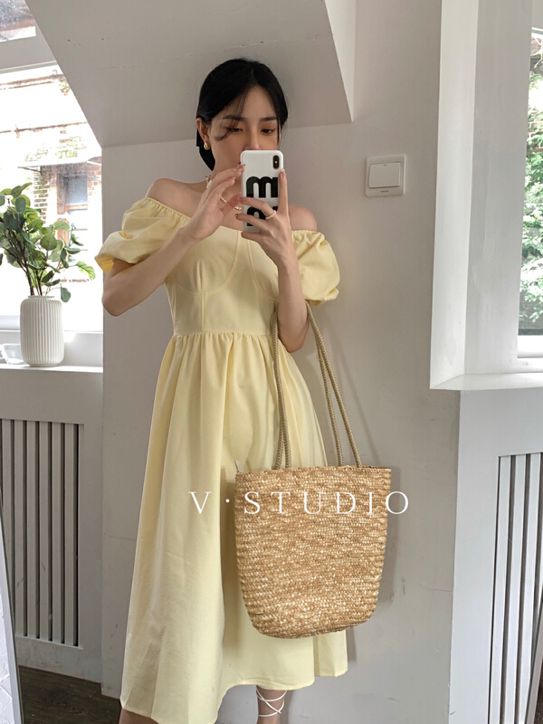 [v.studio] solid color crimp Pullover dress 6653\zjy