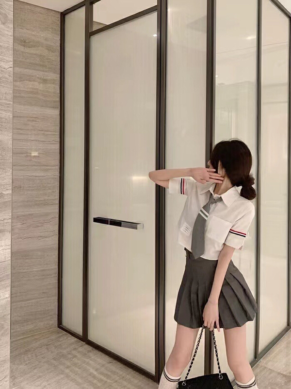 [Hello Miss] fashionable and versatile shirt (with tie) (excluding tie) 81102\pcz