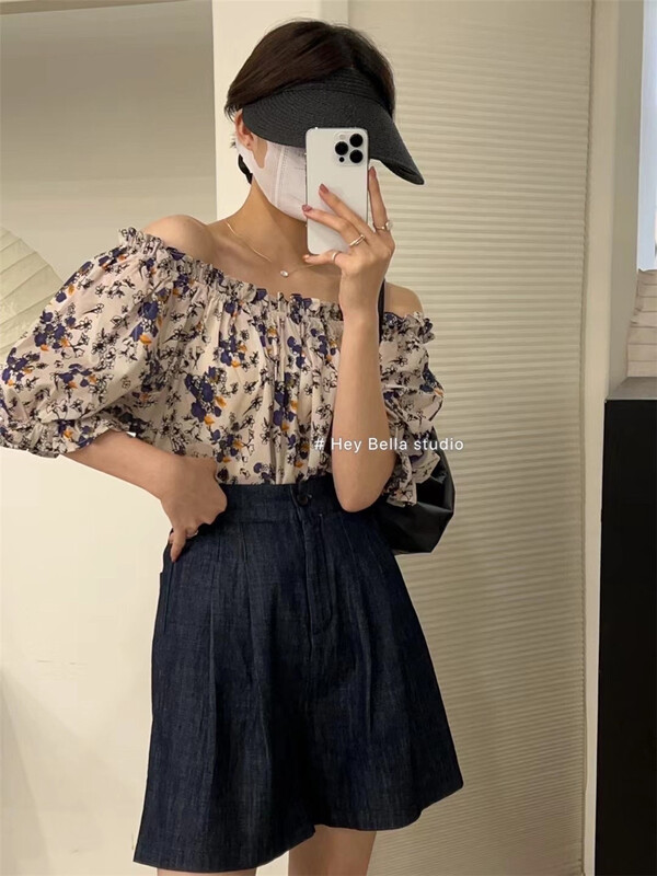 [hey Bella] short sleeve off shoulder pullover shirt 2928\ll