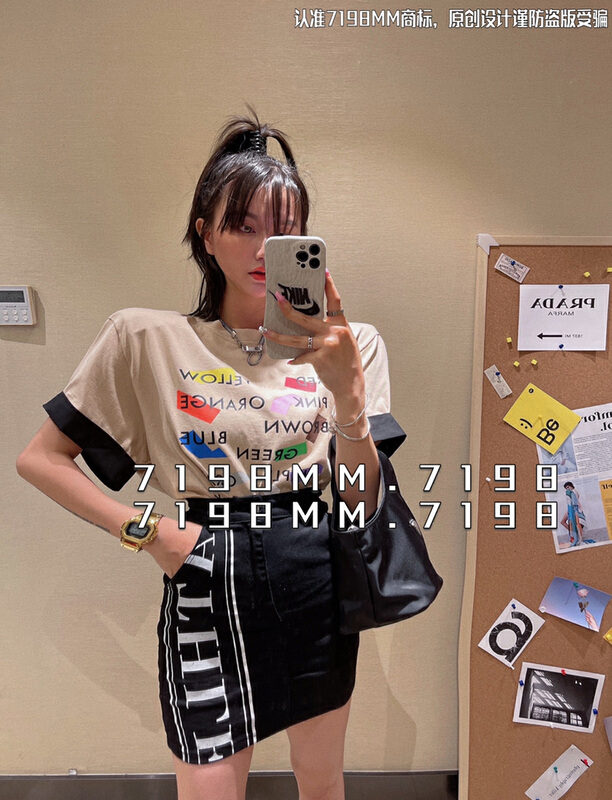 [7198/k2] round neck printed Casual Short Sleeve T-shirt 22365\pcz