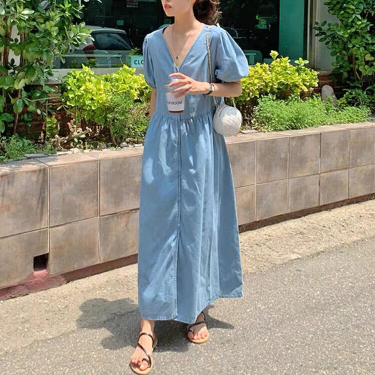 [Dandan] Korean retro split denim skirt 8810\lsw