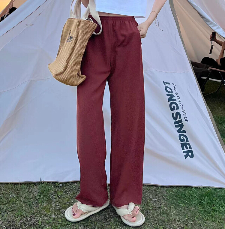 [bobo1972] versatile simple draped wide leg pants casual pants only sell pants 225203
