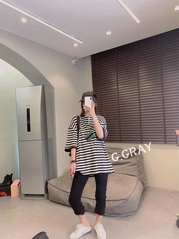 [g.gray] loose stripe comfortable Polo 30133\l