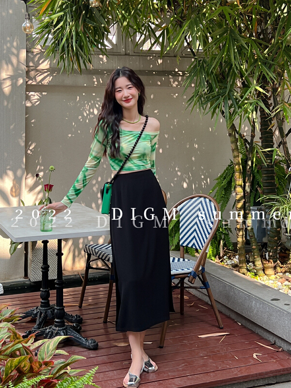[digm] simple solid color versatile split skirt 1581-1\jhy